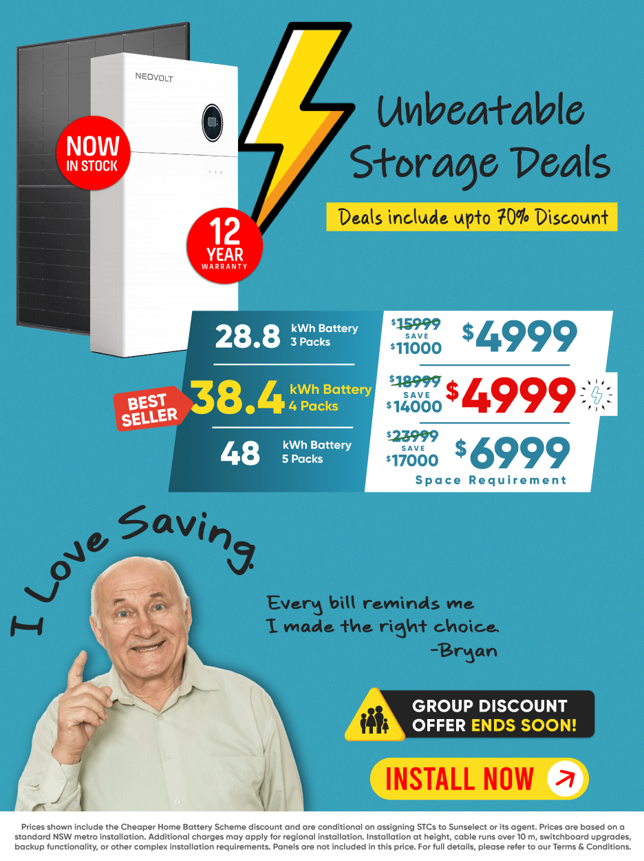 solar battery on sale banner