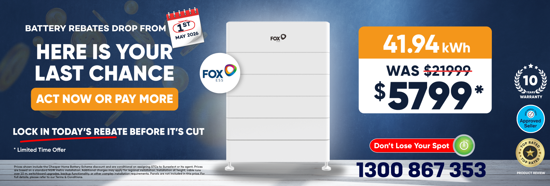 battery on sale banner