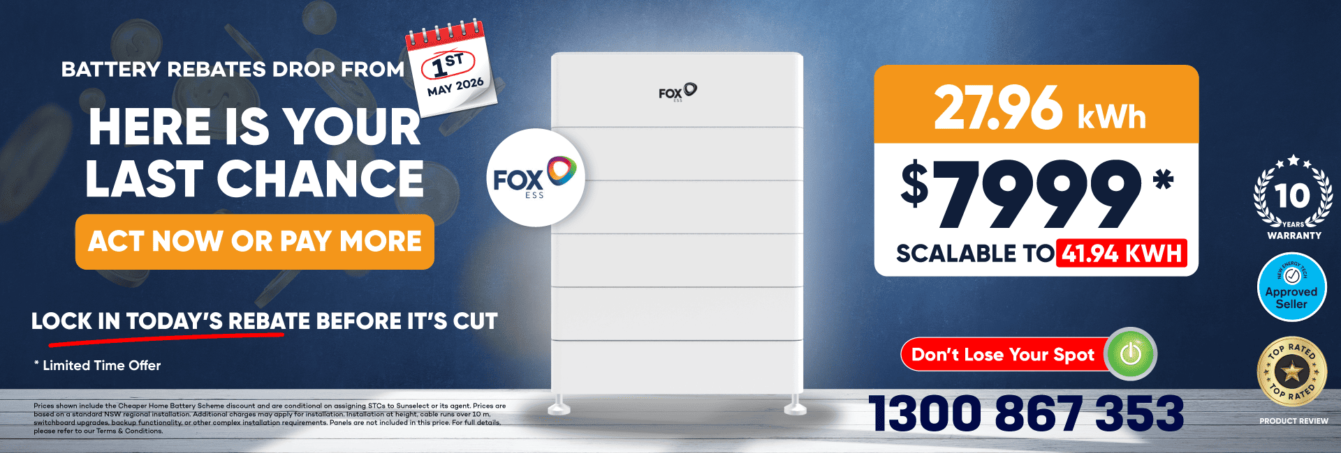 battery on sale banner