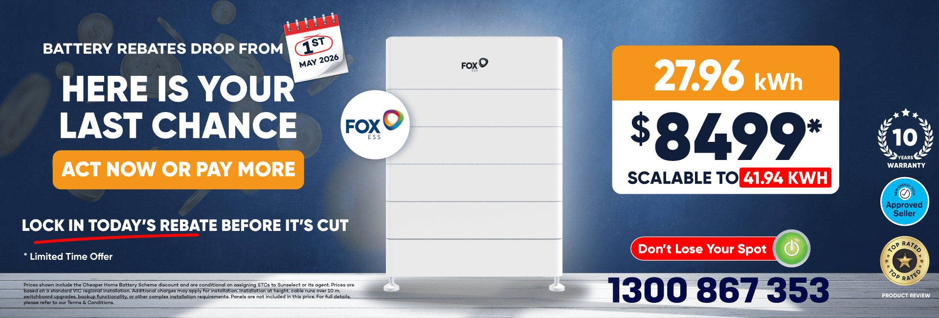 battery on sale banner