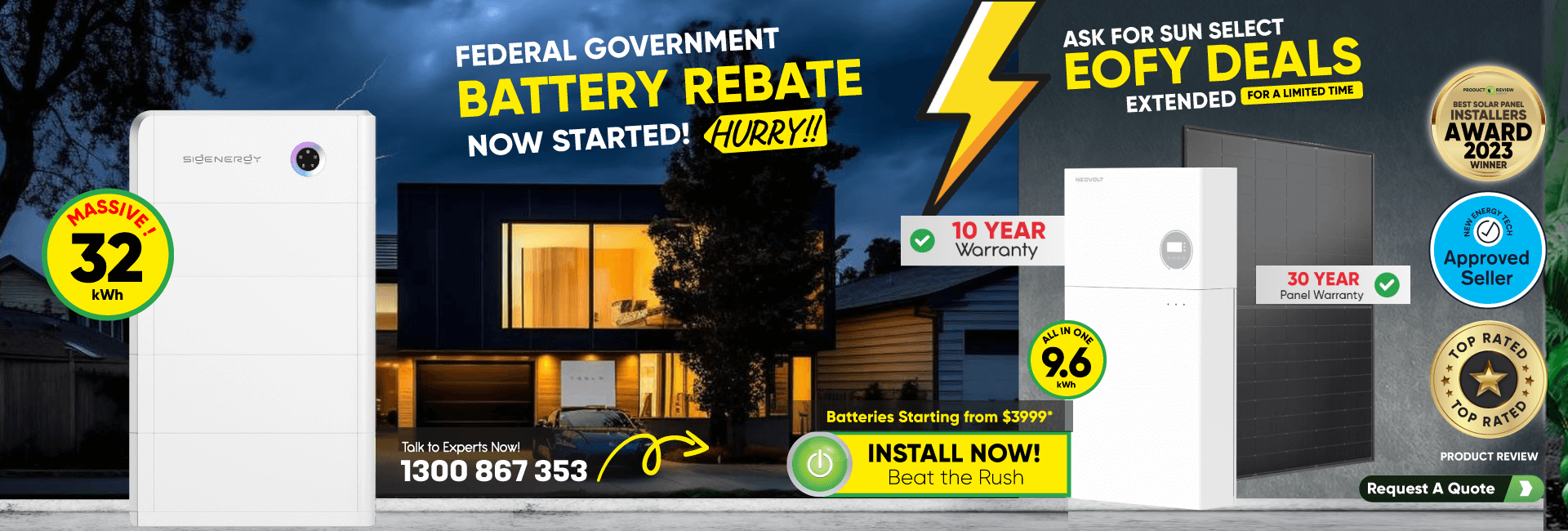 battery on sale banner